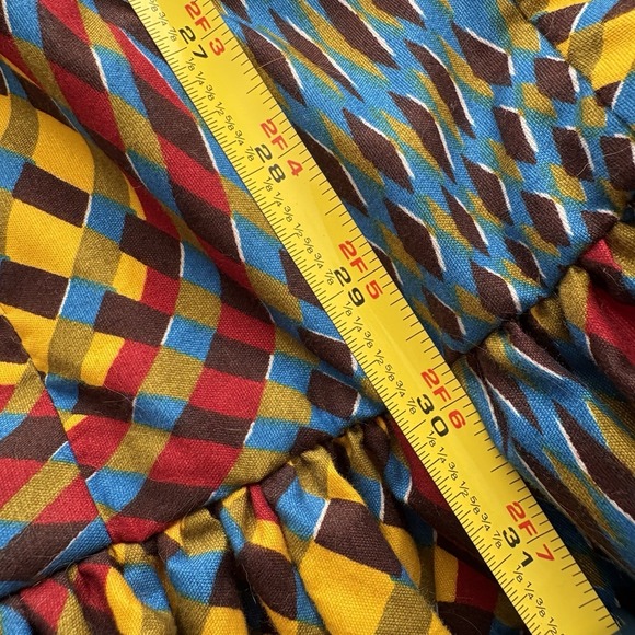 Ankara African Print Cap Sleeve Mermaid Maxi Dress Cap Sleeve XS Teal Yellow - Picture 11 of 11